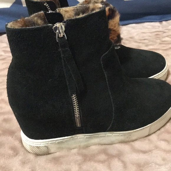 Cheetah fur wedges booties. - Picture 2 of 4